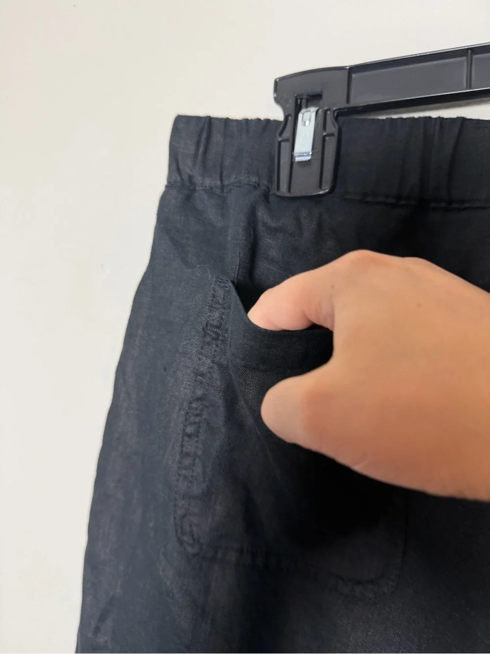 Quince 100% European Linen Pants Black Medium Wide Leg
